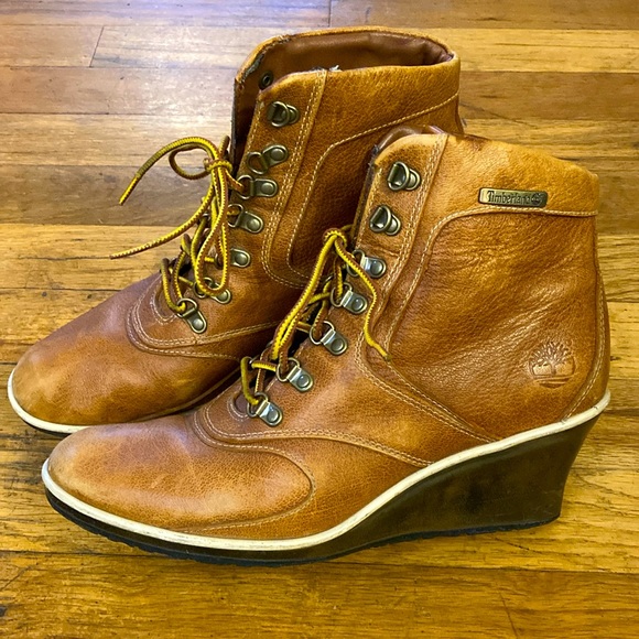 Vintage Timberland wedge boot brown size 8.5 - Picture 1 of 8
